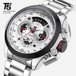 T5 Marque De Luxe Noir Or Mâle Montre Militaire Quartz Sport Montre-Bracelet Hommes Chronographe Étanche Hommes Montres Sport Montre-Bracelet T3237