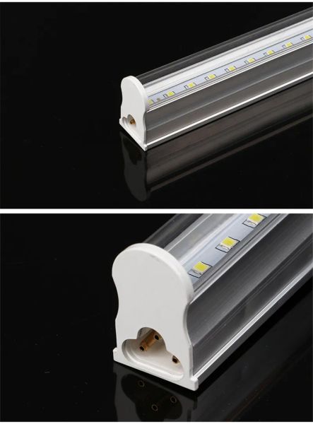 Tubo integrado T5 2 pies 3 pies 10W 14W luces LED AC85-265V SMD 2835 LED Tubos de luz fluorescente Cubierta transparente cubierta lechosa 11 LL