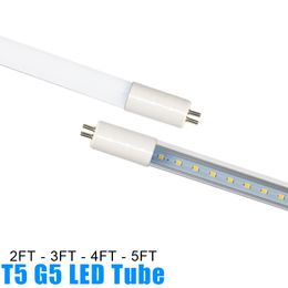 Ampoule à tube LED T5 Tubes LED G5 Remplacement de dérivation de ballast alimenté à double extrémité pour tubes fluorescents Garage Entrepôt Usine Magasin Crestech168