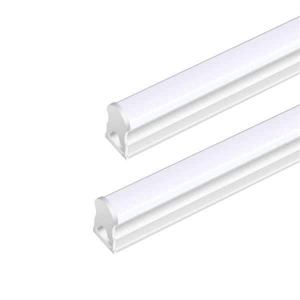 T5 LED Tube Light Integrated Single Fixture, couverture laiteuse transparente, lumière d'atelier utilitaire, plafonnier et lumière sous l'armoire