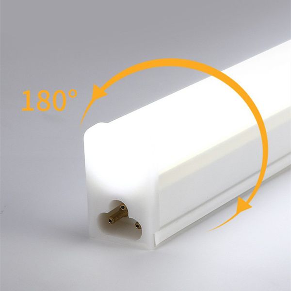 Tubes LED T5 Full PC Plastic 1ft 30cm 5W AC85-265V Lumières intégrées SMD2835 100LM/W Lumens Lampes fluorescentes 250V 1' Ampoules à barre linéaire Couverture laiteuse Luminosité Éclairage