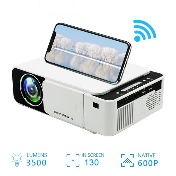 Mini projecteur T5 pris en charge Full HD 1080P vidéoprojecteur LED cinéma maison Compatible avec USB AV