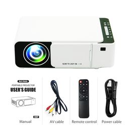 Projecteur LED portable T5 4K 2600 lumens 1080p Projecteur vidéo HD USB Beamer pour home cinéma Projecteurs WiFi optionnels A00