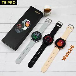 T5 Pro Smart Watch 6 Bluetooth Call Voice Assistant Heren en Dames Hartslag Sport SmartWatch voor Samsung Android IOS