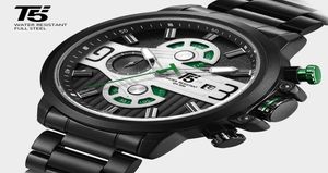 T5 Top Brand Luxury Rose Gold Black Quartz Chronograph Man Sport Sport Mens Watch Watchs Relogo Masculino Wristwatch6910651