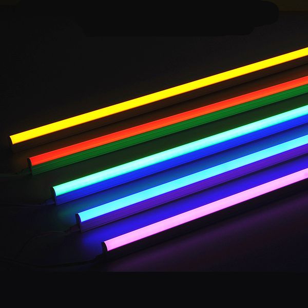 Tubes T5 Couleur Lumière 120cm 4ft 18W AC85-265V Couleur simple Lampe en aluminium rouge vert bleu jaune rose haute luminosité Fluroscent Blub 1200 mm pieds pied 4