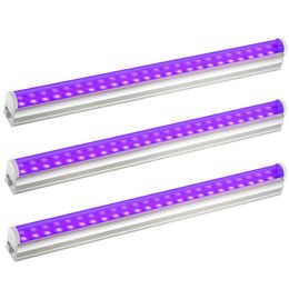 T5 UV 390 Nm LED Black Light Tube Glow in the Dark For Body Paint Room Slaapkamer Party Supplies Stage Lighting Fluorescent Poster Halloweens Clubs Crestech888