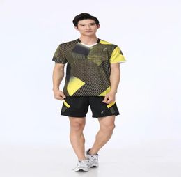 T5005M Badminton slijtages sets voor heren ronde nek shirt met shorts buitenkleding tennistafel atletische set4216459