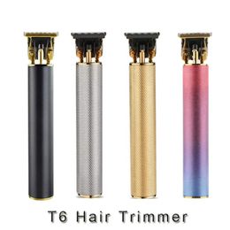 Tondeuse électrique T6 Tshape pour tête chauve, Machine de découpe de cheveux USB, Tube en aluminium blanc, 5397919
