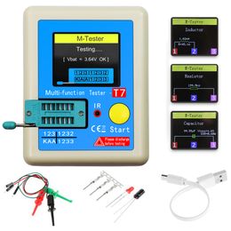 T7 transistor Tester DIODE TRIODE CAPACITANCE METER METTER LCRESR METTER POUR MEAVE CONDANTAGE DE RÉSISTOIRE DE TRIODE DIODE, INDUCTEUR, THYRISTOR