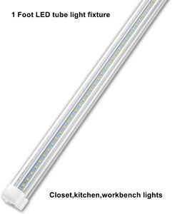 T8 1 voet LED-lichtarmatuur, 10W, 6000K, koud wit, LED V-vorm geïntegreerde buisverlichting, keukens, kasten, werkbank