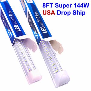 T8 4FT 36W V-Shaped Led Tube Light Double Glow 1.2m Intégration Pour Refroidisseur Porte Led Lights Tubes AC 85-277V Couvercle Transparent