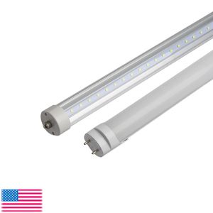 T8 4ft G13 led tube lumière 8ft simple broche led tube lumières FA8 led ampoules fluorescentes 22w 45w ac85-265v