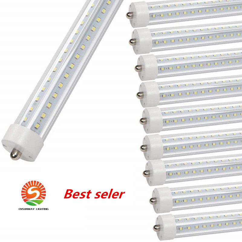 T8 5ft LED Cooler Door Tube Lights 45w AC110V FA8 Single Pin Dual-End Powered Ballast Bypass Clear Len 6500K F60T12 Replacement Fluorescent