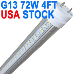 Ampoule tube T8 72 W 48 pouces, 6 500 K, 7 200 lumens, lumière du jour, culot G13 à deux broches, ampoule fluorescente T8 pour double extrémité, garage, grange crestech