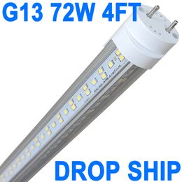 Ampoule tube T8 72 W 48 pouces, 6 500 K, 7 200 lumens, lumière du jour, culot à deux broches G13, ampoule fluorescente T8 pour armoire de garage à double extrémité Crestech