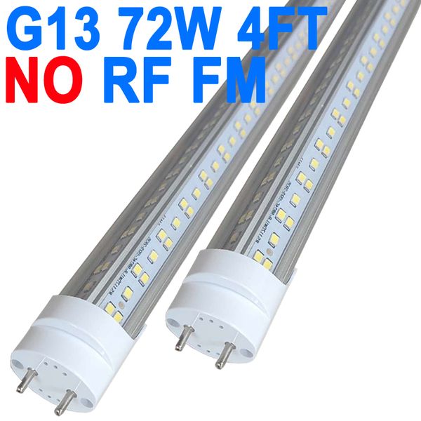 Lampe à tube linéaire fluorescent T8 72 W blanc froid, ampoule de rechange pour luminaire T8, base à deux broches G13, lampe fluorescente de remplacement, 6 500 K pour garage et grange crestech