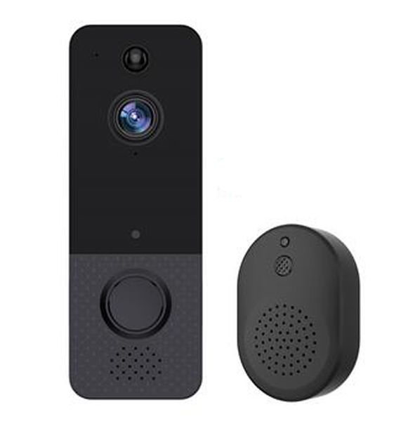 T8 720P sans fil WiFi vidéo sonnette téléphone intelligent anneau de porte interphone système de sécurité IR visuel HD caméra cloche étanche oeil de chat avec DingDong pour la maison vie bureau