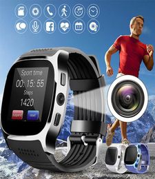 T8 Bluetooth Smart Watch with Camera Phone Mate Sim Card Pidomètre Life étanche pour Android iOS Smartwatch Android Smartwatch2890212
