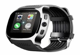 Montres intelligentes Bluetooth T8 avec caméra téléphone Mate carte SIM podomètre vie étanche pour Android iOS SmartWatch Pack dans la boîte de vente au détail 6501244