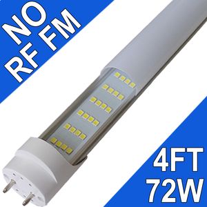 Lampe à tube linéaire fluorescent T8 CW 72 watts blanc froid, pilote NO-RF RM, ampoule de remplacement à 4 rangées pour luminaires T8, base G13 à deux broches, 6500K, couvercle laiteux usastock