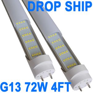 Lampe à tube linéaire fluorescent T8 CW 72 W blanc froid, pilote NO-RF RM, ampoule de rechange à 4 rangées pour luminaire T8, base G13 à deux broches, grange 6 500 K, couvercle laiteux crestech