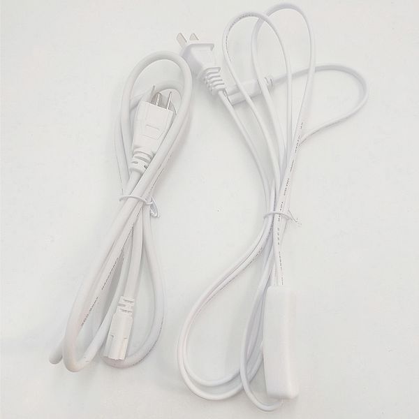 Soporte de cable de extensión T8 Conector de alambre de alambre del tubo LED T5 para el cable de alimentación de luz del taller con EE. UU. 1ft 2ft 3.3ft 4 pies 5 pies 6 pies 6.6 pies 100pcs/lote