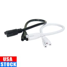 Soporte de cable de interruptor de extensión T8 Conector de cable de tubo LED T5 para cable de alimentación de luz de tienda con enchufe de EE. UU. 1FT 2FT 3.3FT 4FT 5FT 6 FT 6.6FT 100Pcs / lot