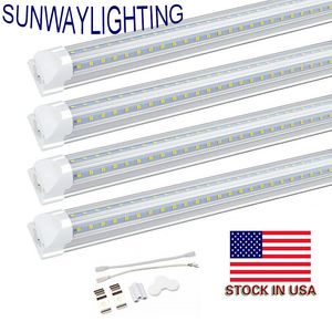 T8 Integrated 8 feet 72 Watt V Vormige LED-buizen Winkelverlichting 6000K Clear Lens Plug en Play Tube Light voor koelere vriezer