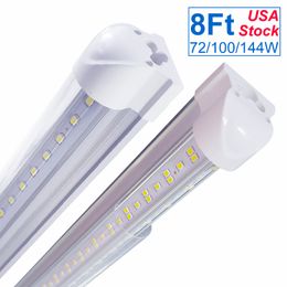 T8 Geïntegreerde dubbele lijn LED-buis 4ft 72W 8FT 144W SMD2835 LED Lichtlamp Lamp Dual Rij Verlichting Fluorescerende Rplaking Linkbare Muur Plafond Gemonteerd Lichten Oemled