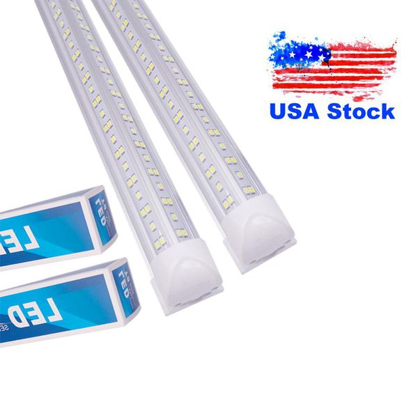 T8 intégré Double rangée Led Tube 4Ft 36W 50W 8Ft 72W 100W 144W SMD2835 ampoule 4 8 pieds éclairage Fluorescent USALIGHT