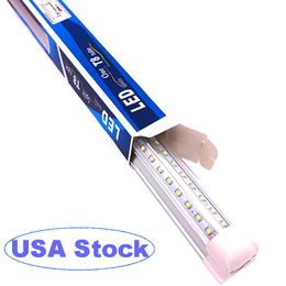 Tubo LED de doble fila integrado T8 8Ft 72W SMD2835 Bombilla de lámpara de luz LED 96 '' Iluminación Fluorescente Rplacement Enlazable Pared Techo Montado usalight