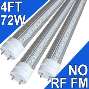 Ampoules LED T8 de 1,2 m de remplacement pour ballast fluorescent, blanc froid 6 500 K, 72 W, couvercle transparent, alimentation double extrémité, dérivation de ballast AC85-277 V Barn USAstock