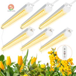 Lampes à tube T8 LED Grow Light 4FT, bandes lumineuses pour plantes avec cordons de prise, remplacement de la lumière du soleil à spectre complet avec PAR élevé pour plantes d'intérieur
