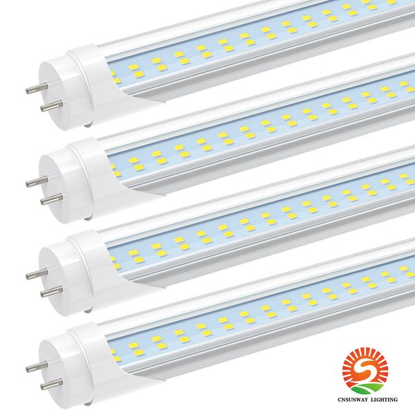 Tubo de luz LED T8, 2 pies 12 w 3 pies 18 w G13 Tiras de tubos fluorescentes de dos pines, blanco frío 6000 K, brillante, doble extremo, tipo B, cable directo, sin balasto, garaje, taller, lámpara