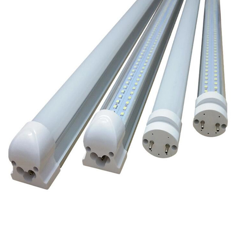T8 LED-Röhren, Doppel-LEDs, 3 Fuß, 90 cm, 28 W, AC85–265 V, G13, integrierte Lichter, PF0,95, SMD2835, 2-polige Enden, Leuchtstofflampen, 3 Fuß, 250 V, lineare Balkenlampen, 100 lm/W, Zubehörsockel
