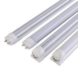 T8 LED-buizen Dubbele LED's 4ft 120cm 56W AC85-265V G13 Geïntegreerde lichten PF0.95 SMD2835 1200 mm 2pins eind fluorescentielampen 4 voet 250V lineaire staafbollen 100lm/w accessoires