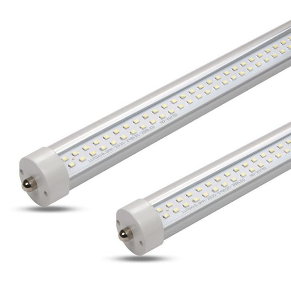 Tubes LED T8 Double LED 5ft 150cm 48W AC85-265V FA8 Lumières 100LM / W PF0.95 SMD2835 Une seule broche 2 broches G13 R17D Rotation Lampes fluorescentes Barre linéaire Ampoules Luminosité