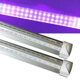 T8 LED UV 390NM 395NM 400 NM 405 Nm buis 8ft 6ft 5ft 3ft 2ft 1ft 10-80W AC85-265V Geïntegreerde lichten 2835Smd Blubs Lamp Ultraviolet Desinfectie Germ Usastar