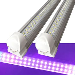 T8 LED UV 390NM 395NM 400 Nm 405nm buis 8ft 6ft 5ft 4ft 2ft 1ft 1ft 10-80W AC85-265V Geïntegreerde lichten 2835Smd Blubs Lamp Ultraviolet Disinfection Germ Crestech888888