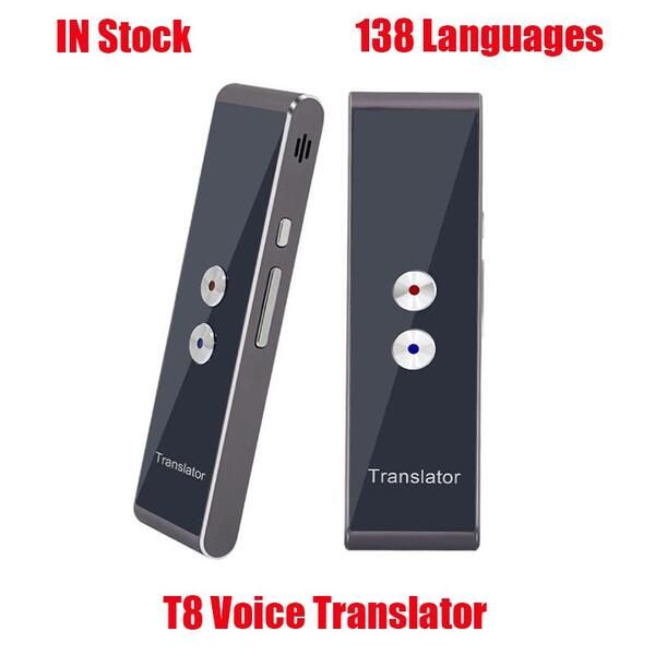 T8 Mini traducteur vocal Portable 138 langues bureau d'apprentissage commercial sans fil interprétation simultanée-traducteur électronique