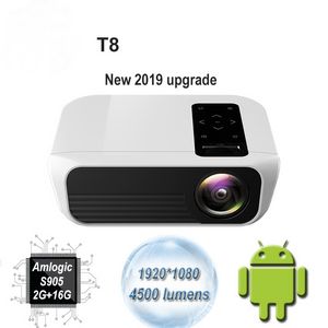 T8 nouveau projecteur LED 4500 Lumens 1920*1080 Home cinéma Full HD 1080P Amlogic S905 2G 16G Android 7.1 Proyector Beame