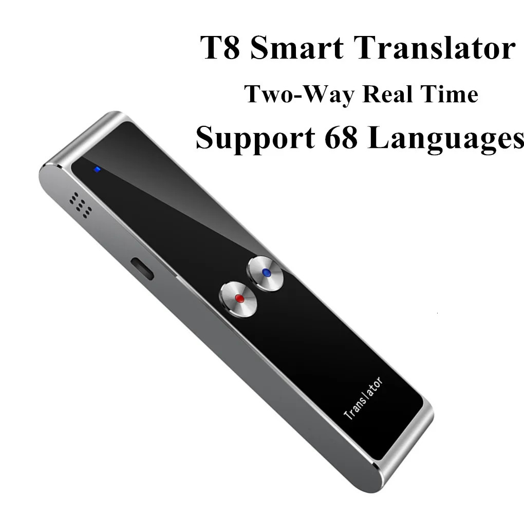 T8 portátil mini tradutor inteligente sem fio 68 multi-idiomas em dois sentidos tradutor em tempo real para aprender viagens reuniões de negócios 240131