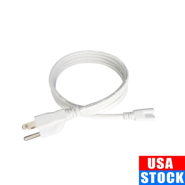 Cable de tubo de alimentación del interruptor T8 para luces LED Cables de extensión de lámpara fluorescente Adaptador de enchufe de cable de alimentación 1FT 2FT 3.3FT 4FT 5FT 6FT 6.6 FT 100Pcs / Lot Crestech