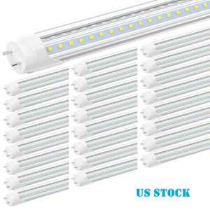 T8 T10 T12 4FT Ampoules LED 28W Ampoule LED en forme de V à double rangée, Blanc froid 6000K, Ampoules fluorescentes de rechange (équivalent 75W), Couvercle transparent, Ballast Bypass