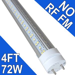 Ampoule LED T8 T10 T12 de 1,2 m, 72 W, éclairage d'atelier LED de 1,2 m, 7 200 lumens, lumière du jour 6 000 K, tube fluorescent LED de remplacement, base G13 à deux broches, éclairage de garage, d'entrepôt, usastock