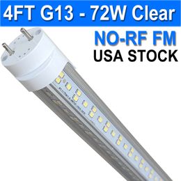 Tubo de luz LED T8 T10 T12 de 4 pies - Reemplazo de tubo fluorescente LED de 72 W de 48 pulgadas, equivalente a 120 W, 7200 lm, blanco frío 6500 K, derivación de balasto, base G13 de dos pines