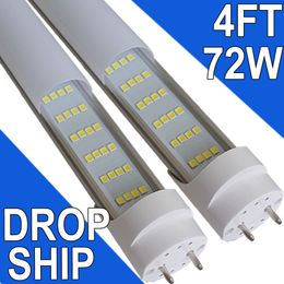 Tubo de luz LED T8 T10 T12 de 4 pies - Reemplazo de tubo fluorescente LED de 72 W de 48 pulgadas, controlador RM NO-RF equivalente a 120 W, 7200 lm, derivación de balasto, base G13 de dos pines