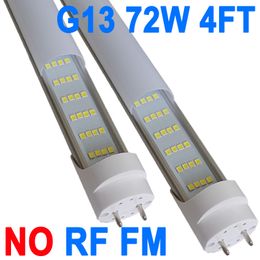 Tube lumineux LED T8 T10 T12 de 1,2 m – Tube fluorescent LED de remplacement 72 W 48 pouces, pilote NO-RF RM équivalent 120 W, 7 200 lm, dérivation de ballast, lumières de base G13 à deux broches Crestech