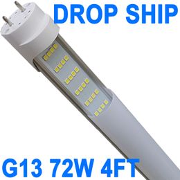 Tubo de luz LED T8 T10 T12 de 4 pies - Reemplazo de tubo fluorescente LED de 72 W de 48 pulgadas, controlador RM NO-RF equivalente a 120 W, 7200 lm, derivación de balasto, base G13 de dos pines crestech
